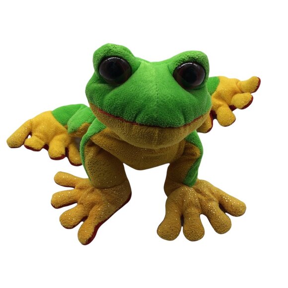 Ganz HM109 Tree Frog Plush Toy 9" Green & Yellow Stuffed Animal NO CODE - Picture 6 of 7
